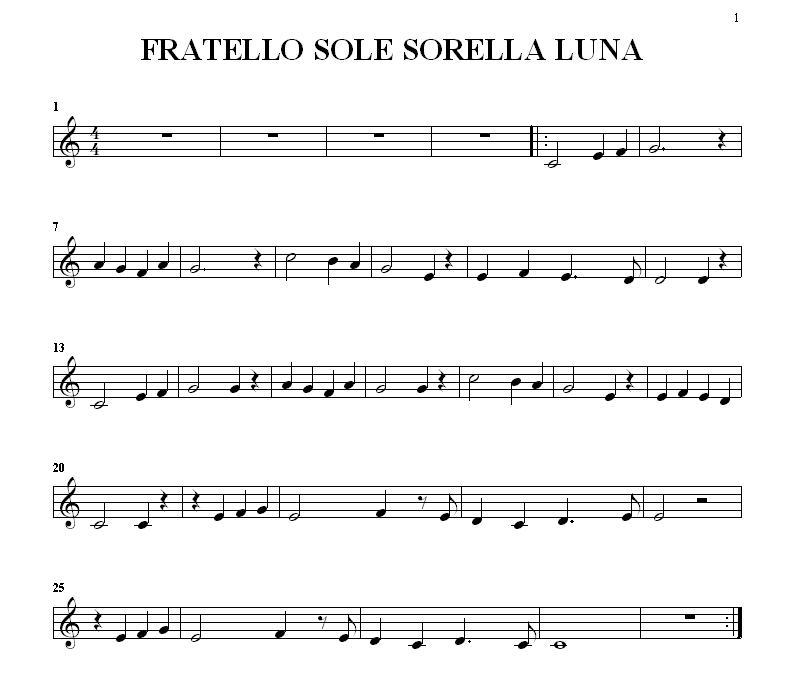Fratello Sole E Sorella Luna Testo